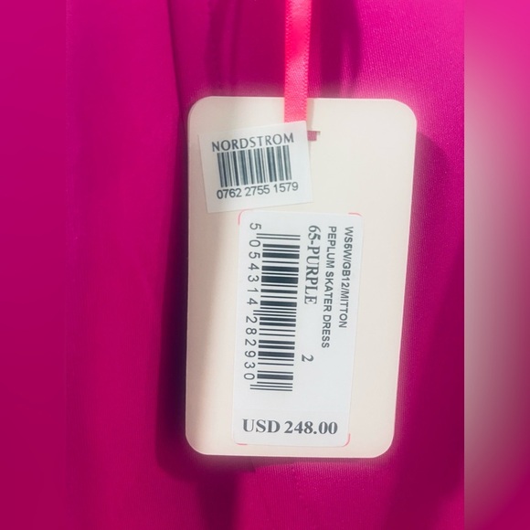 NEW TED BAKER Hot Pink MITTON Scuba Neoprene Knit Skater Fit Flare Dress - Picture 3 of 5